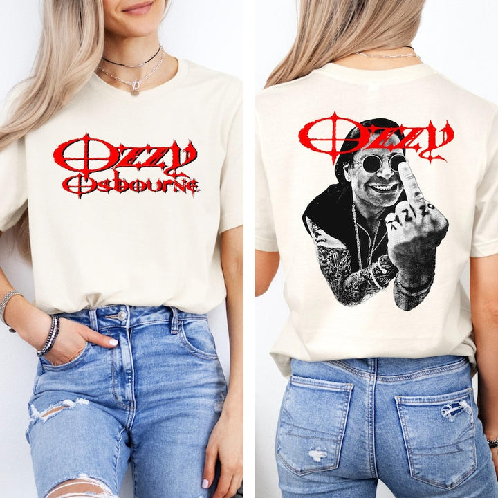 "No More Tour" Rock Icon Tribute Print Crew Neck T-shirt