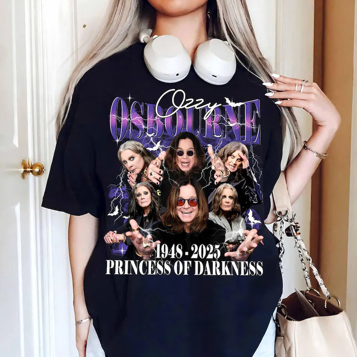 Prince of Darkness RIP Ozzy Osbourne  Print Crew Neck T-shirt