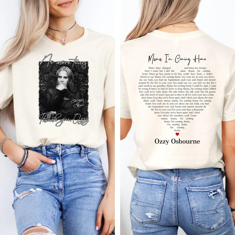 No More Tour Ozzy Osbourne Print Crew Neck T-shirt