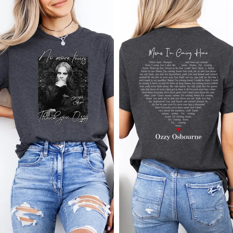 No More Tour Ozzy Osbourne Print Crew Neck T-shirt