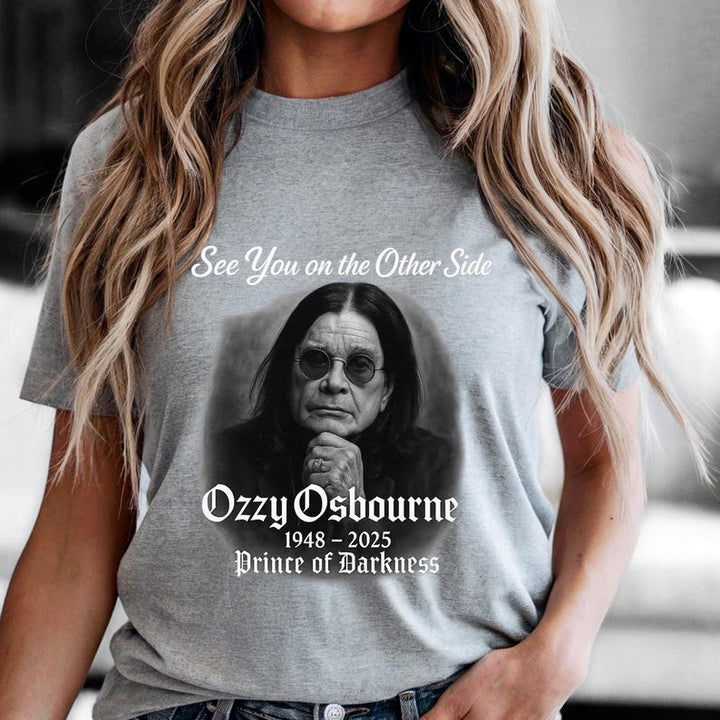 See You on the Other Side RIP Ozzy Print Crew Neck T-shirt