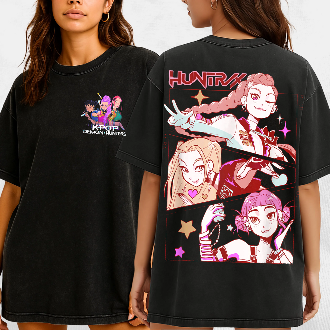 Kpop Demon Huntrix Vintage Print Retro T-shirt