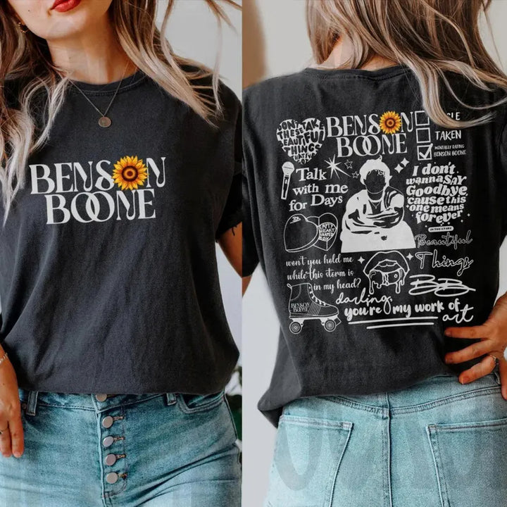 Sunflower Benson Boone Cream Crew Neck T-shirt