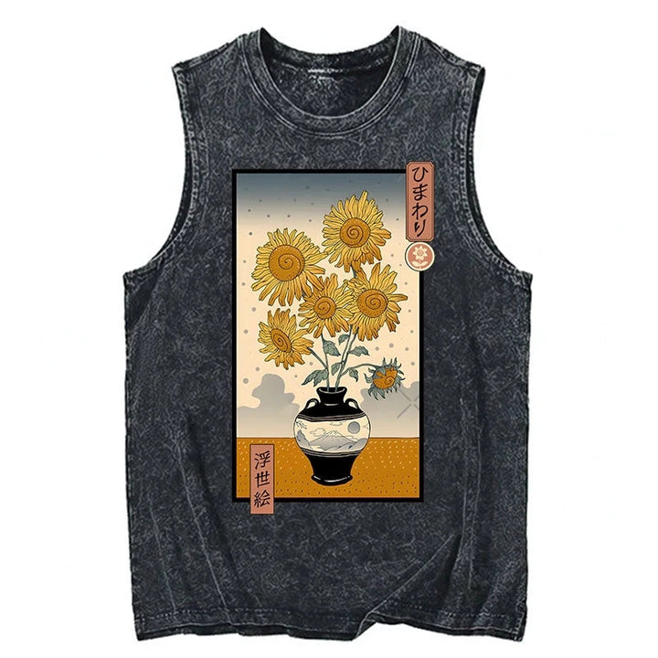 Sunflowers Ukiyo-e Tank