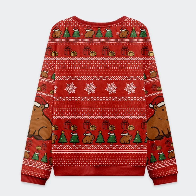 Capybara Celebration Christmas Ugly Sweatshirt