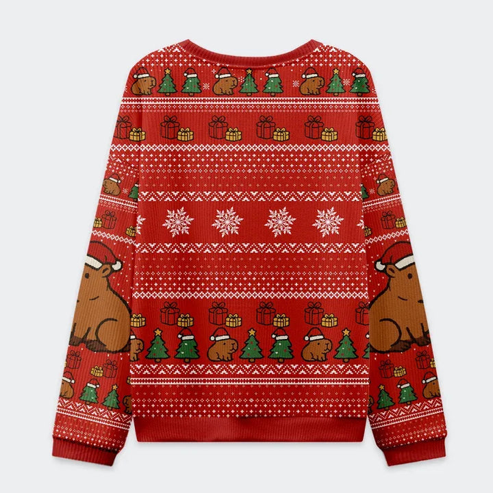 Capybara Celebration Christmas Ugly Sweatshirt