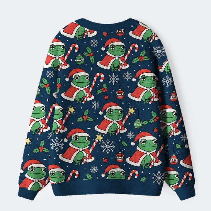 Christmas Frog Ugly Cardigan Sweater
