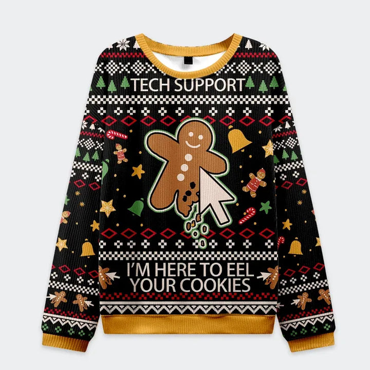 Click On The Gingerbread Man Christmas Ugly Sweatshirt