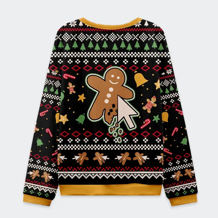 Click On The Gingerbread Man Christmas Ugly Sweatshirt