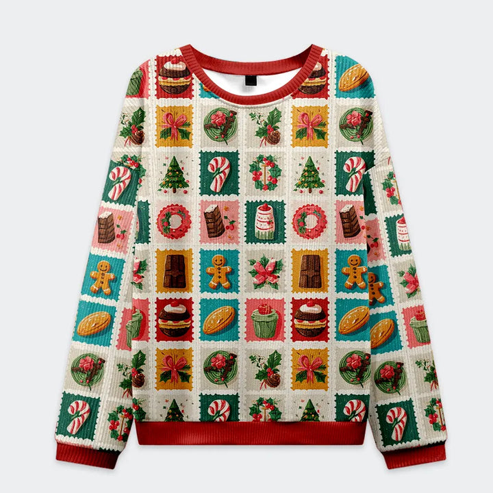 Festive Treats Patchwork Christmas Ugly Sweatshirt