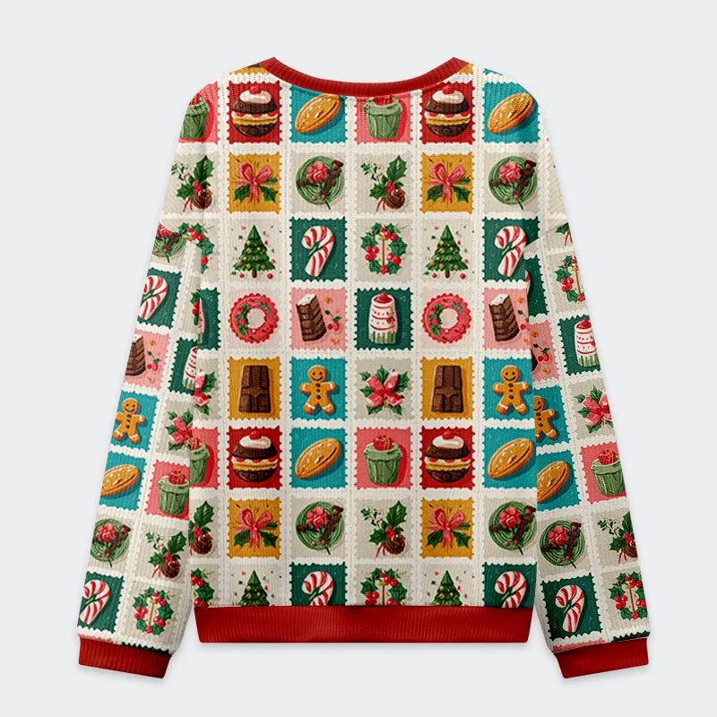 Festive Treats Patchwork Christmas Ugly Sweatshirt