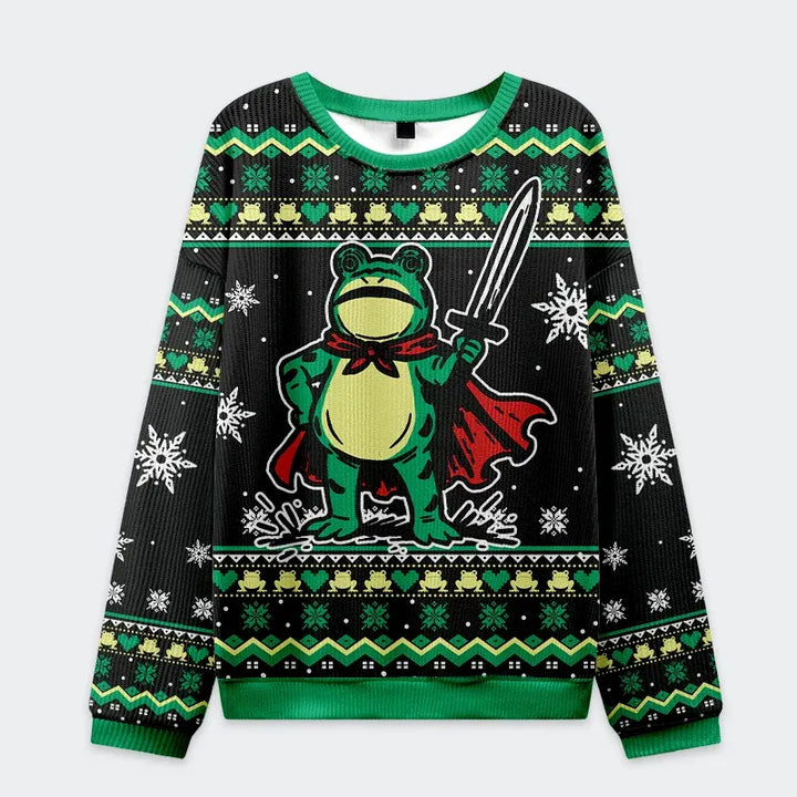 Funny Frog Warrior Christmas Ugly Sweatshirt