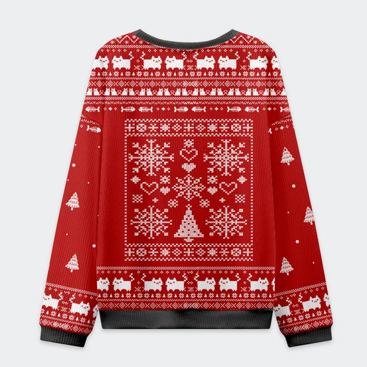 Funny Taking a Cat to Eat Ramen Christmas Ugly Sweatshirt