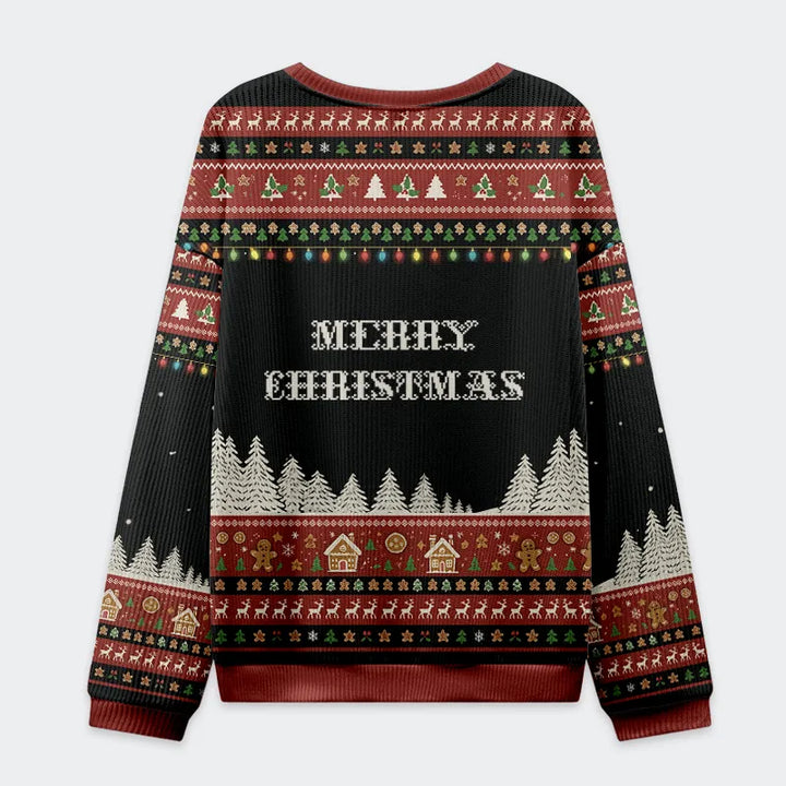 Gingerbread Ninjas In Battle Christmas Ugly Sweatshirt