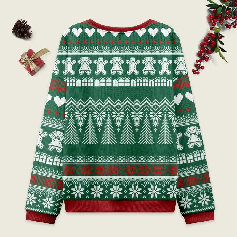 Japanese Daruma Green Christmas Ugly Sweatshirt