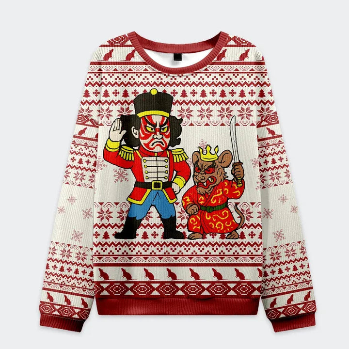 Japanese Knight And His King Christmas Ugly Sweatshirt