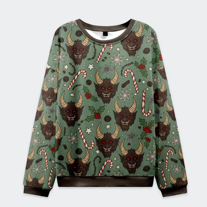 Krampus And Candy Cane Christmas Ugly Sweatshirt