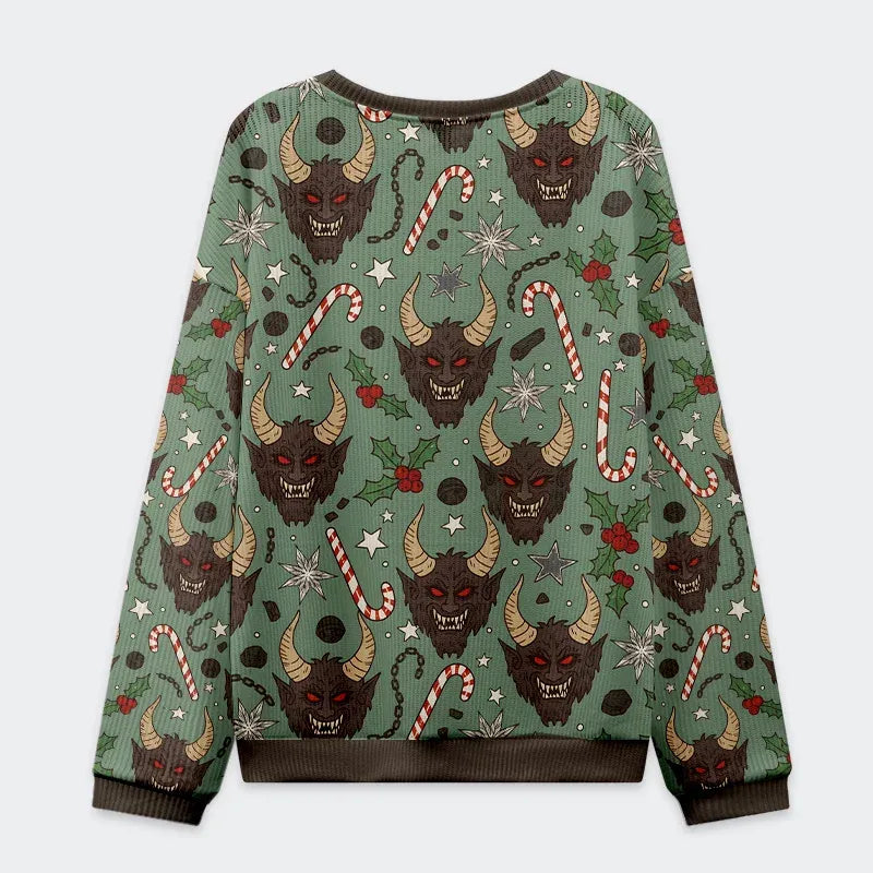 Krampus And Candy Cane Christmas Ugly Sweatshirt