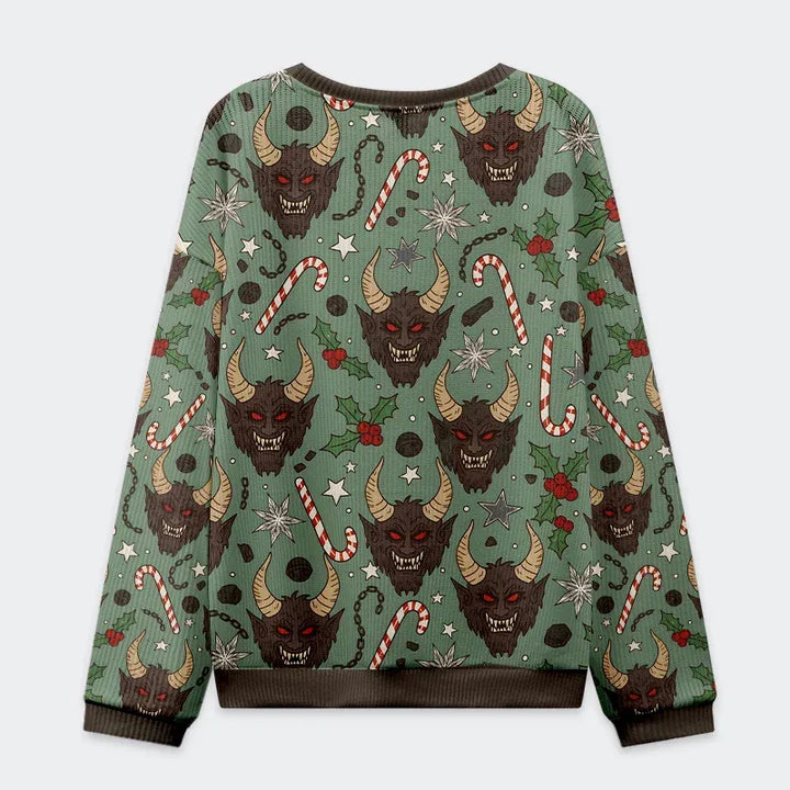 Krampus And Candy Cane Christmas Ugly Sweatshirt