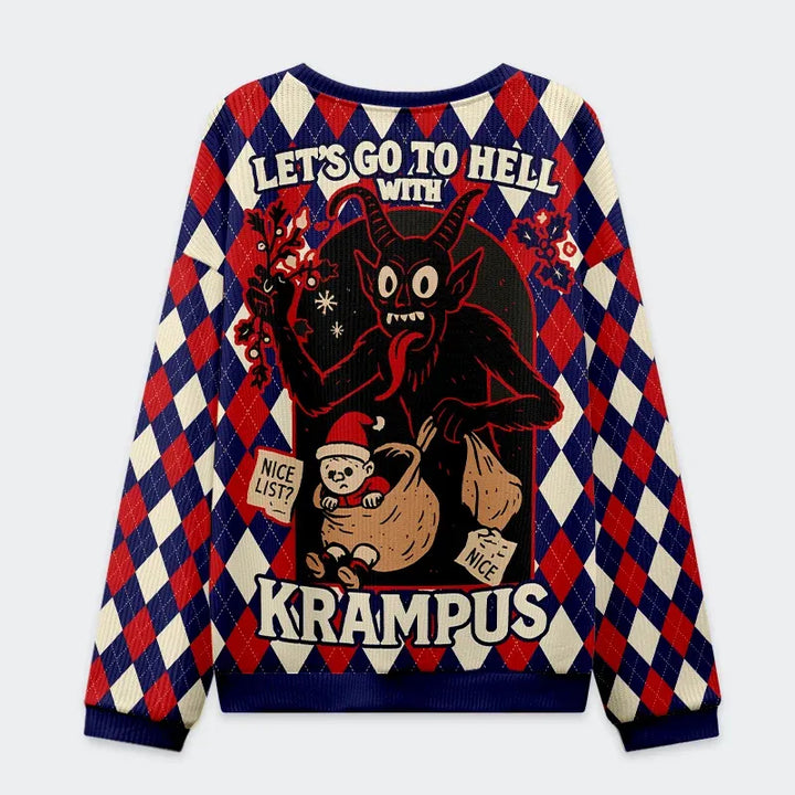 Krampus Grabs Children Christmas Ugly Sweatshirt