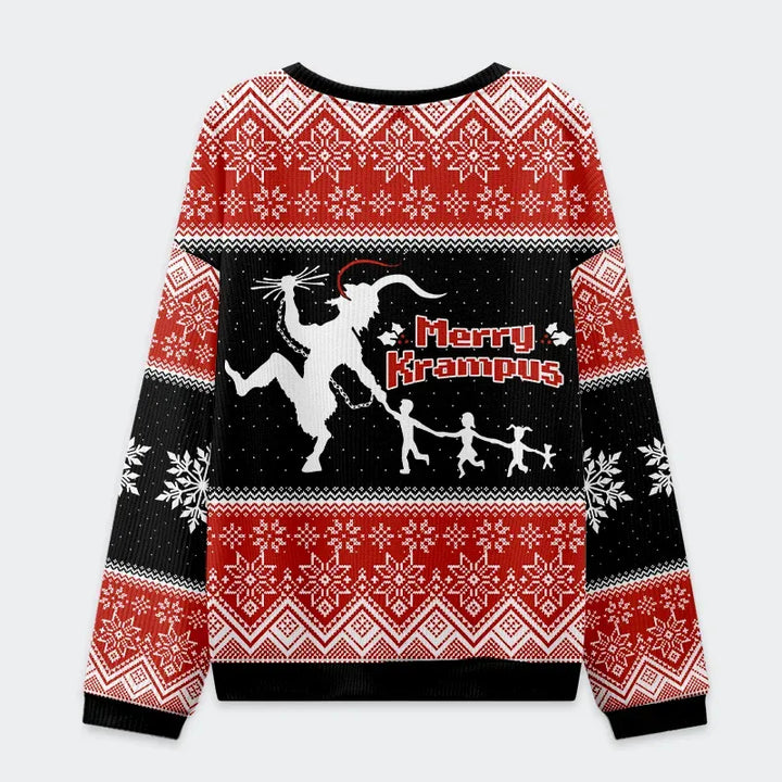 Krampus Takes Children Christmas Ugly Sweatshirt