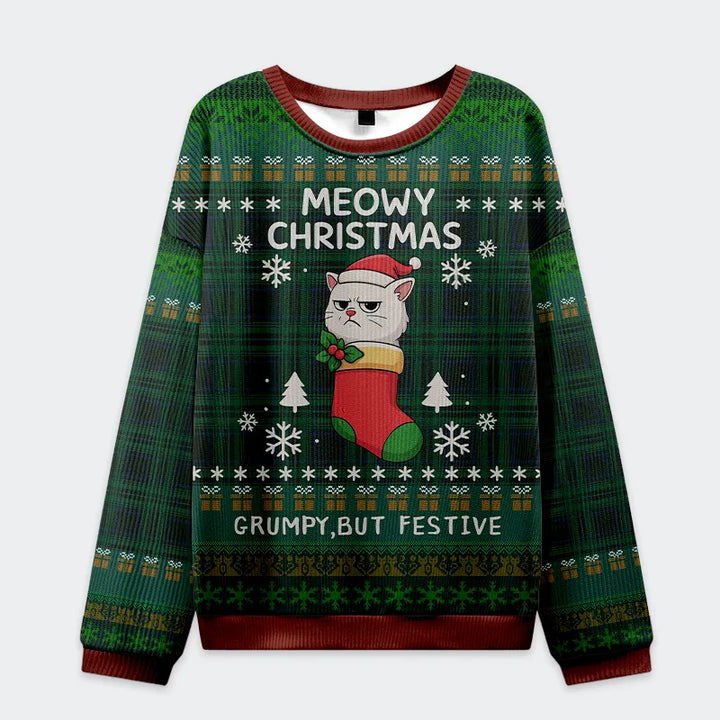 Meowy & Grumpy Festive Christmas Ugly Sweatshirt
