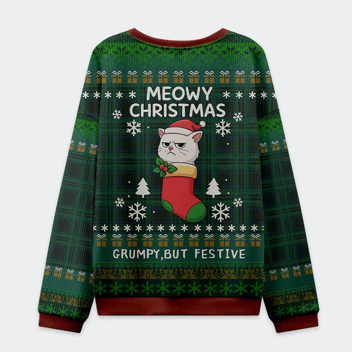 Meowy & Grumpy Festive Christmas Ugly Sweatshirt