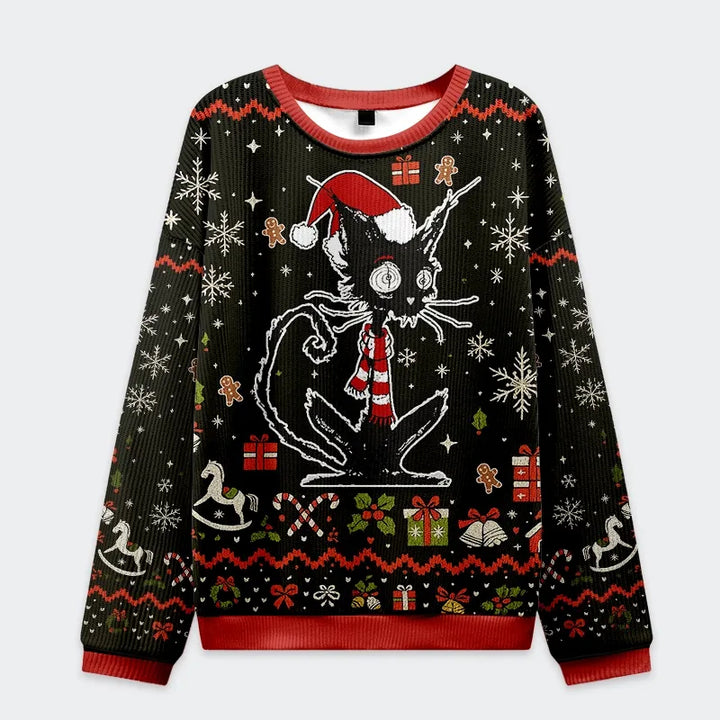 Messy Cat Christmas Ugly Sweatshirt