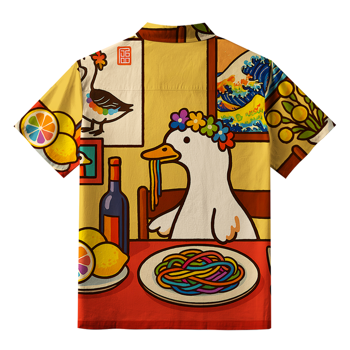 More Spaghetti Less Upsetti Goose Aloha Hawaiian Shirt