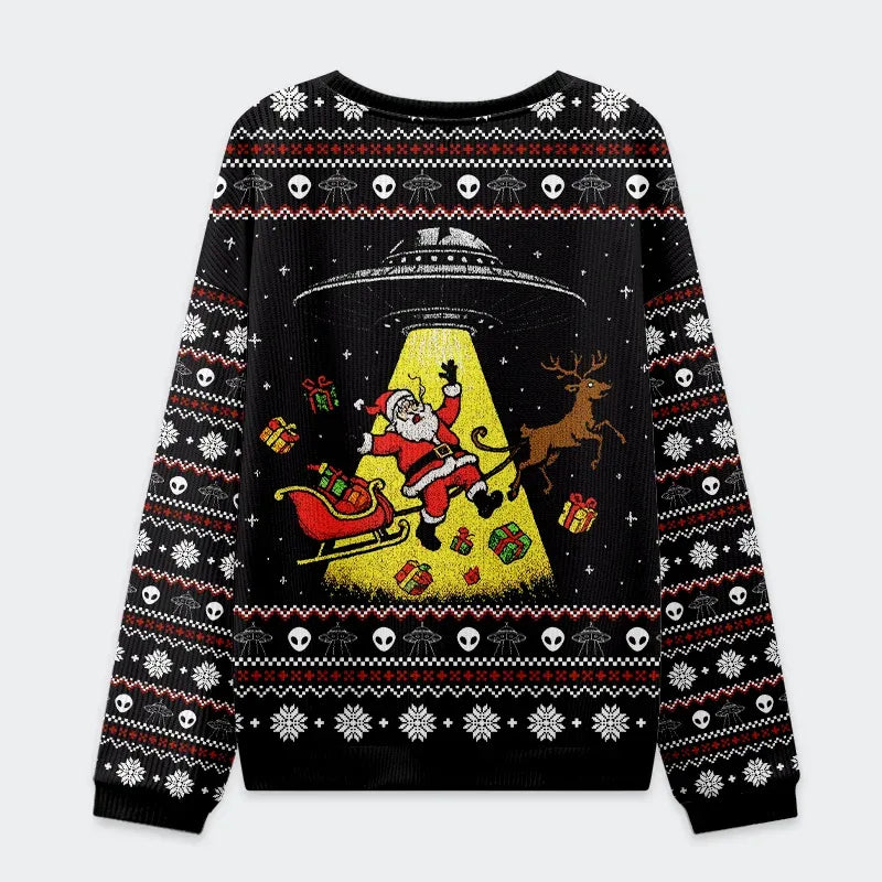 Santa Claus Was Kidnapped By Aliens Christmas Ugly Sweatshirt