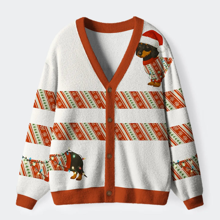 Santa's Little Helper Dog Ugly Cardigan Sweater
