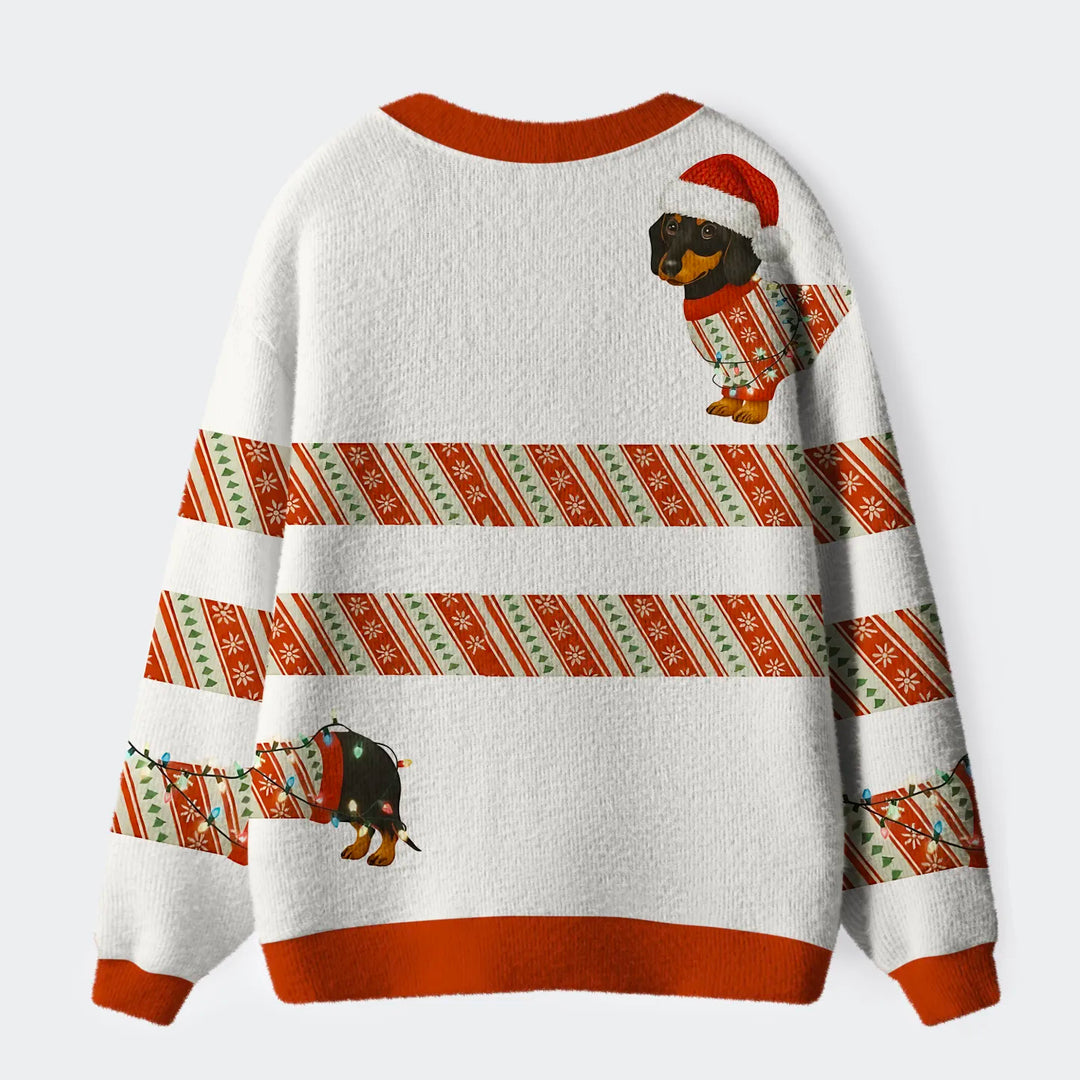 Santa's Little Helper Dog Ugly Cardigan Sweater