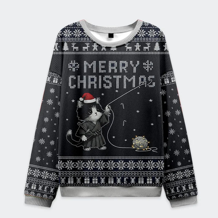 The Cat's Christmas String Pull Christmas Ugly Sweatshirt