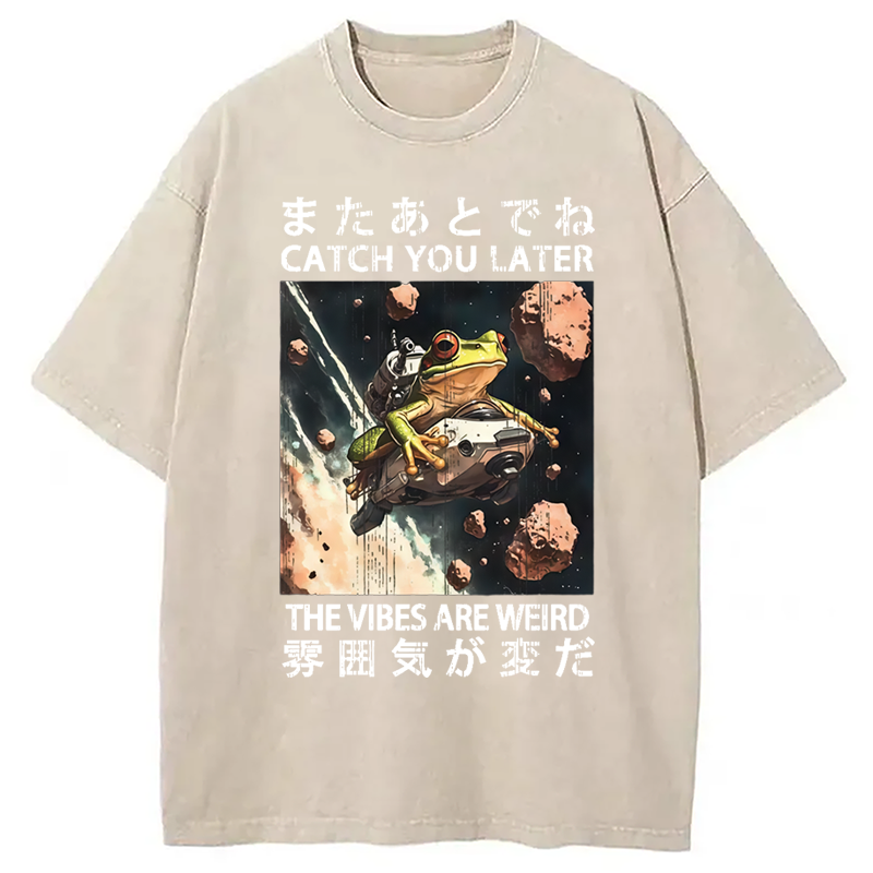 Frog Astronaut Washed Crew Neck T-Shirt