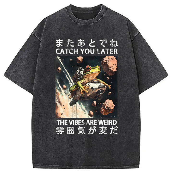 Frog Astronaut Washed Crew Neck T-Shirt