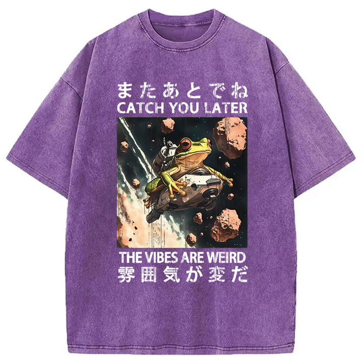 Frog Astronaut Washed Crew Neck T-Shirt