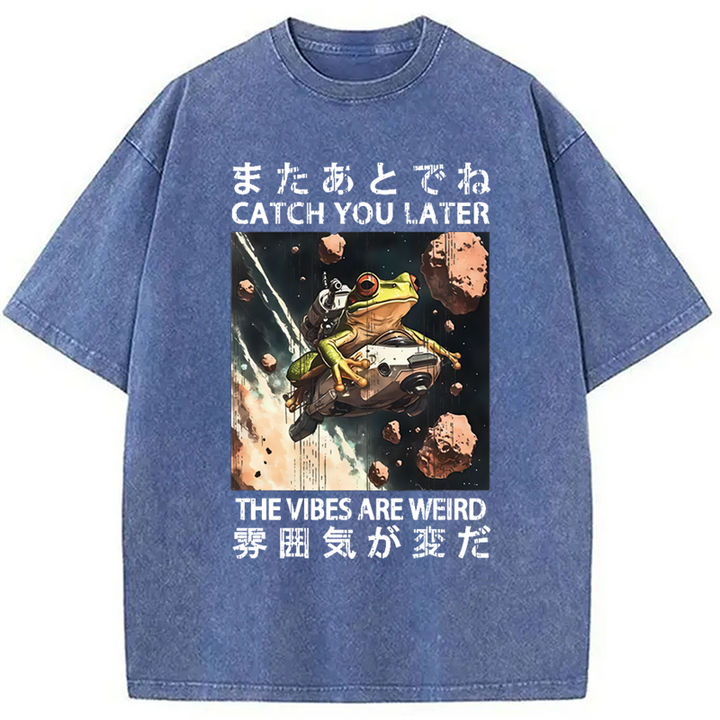 Frog Astronaut Washed Crew Neck T-Shirt