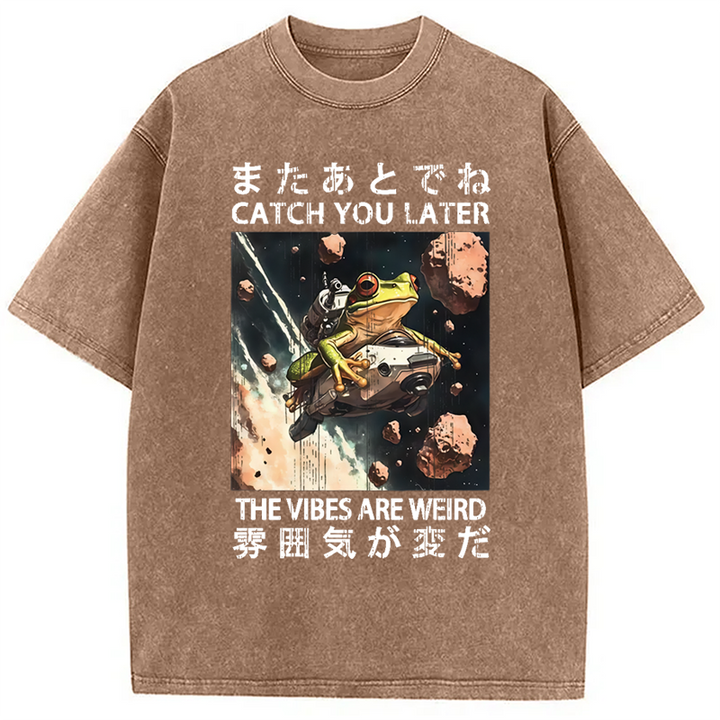 Frog Astronaut Washed Crew Neck T-Shirt