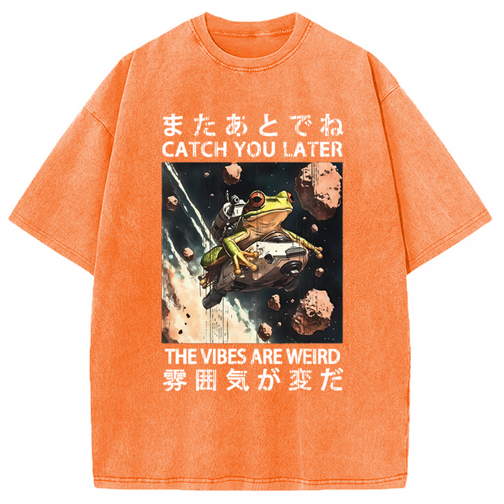Frog Astronaut Washed Crew Neck T-Shirt