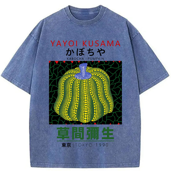 Yayoi Kusama Pumpkin Vintage Washed Crew Neck T-Shirt