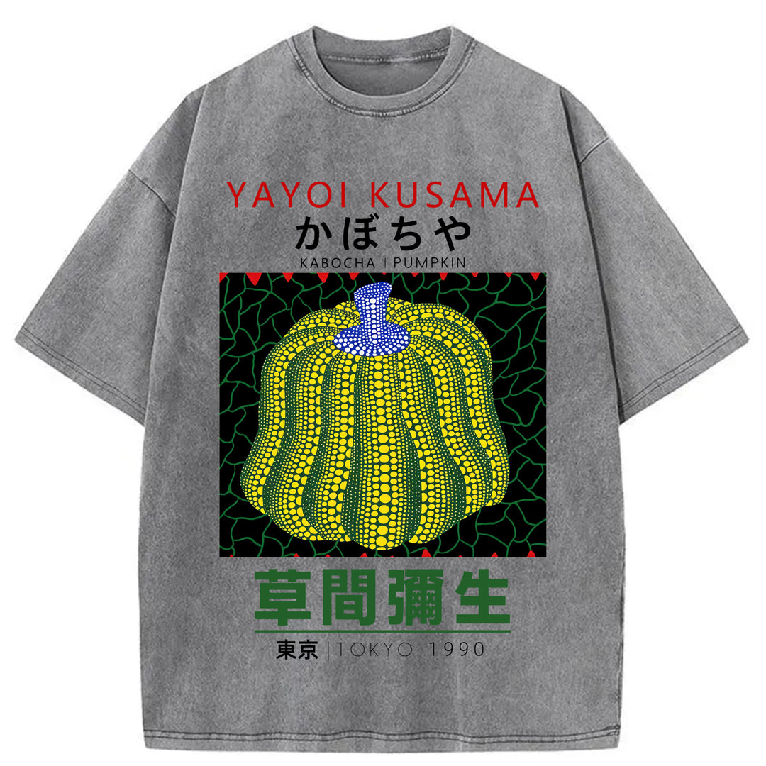 Yayoi Kusama Pumpkin Vintage Washed Crew Neck T-Shirt