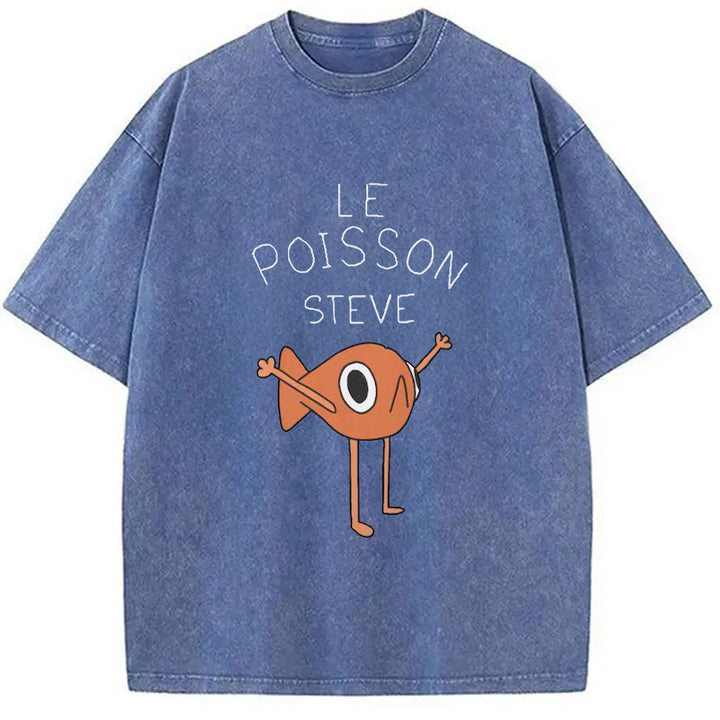 Le Poisson Steve Washed Washed Crew Neck T-Shirt