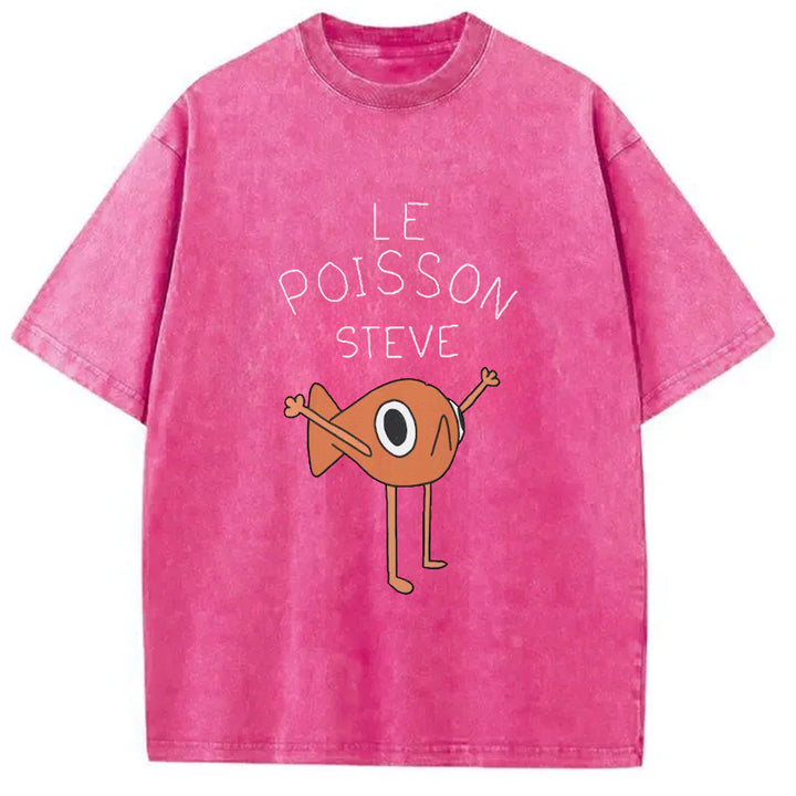 Le Poisson Steve Washed Washed Crew Neck T-Shirt