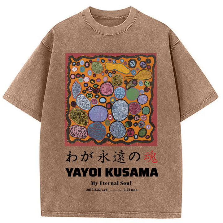Yayoi Kusama My Enternal Soul Washed Crew Neck T-Shirt
