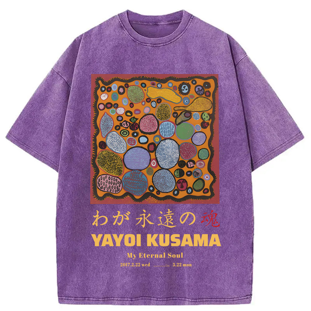 Yayoi Kusama My Enternal Soul Washed Crew Neck T-Shirt