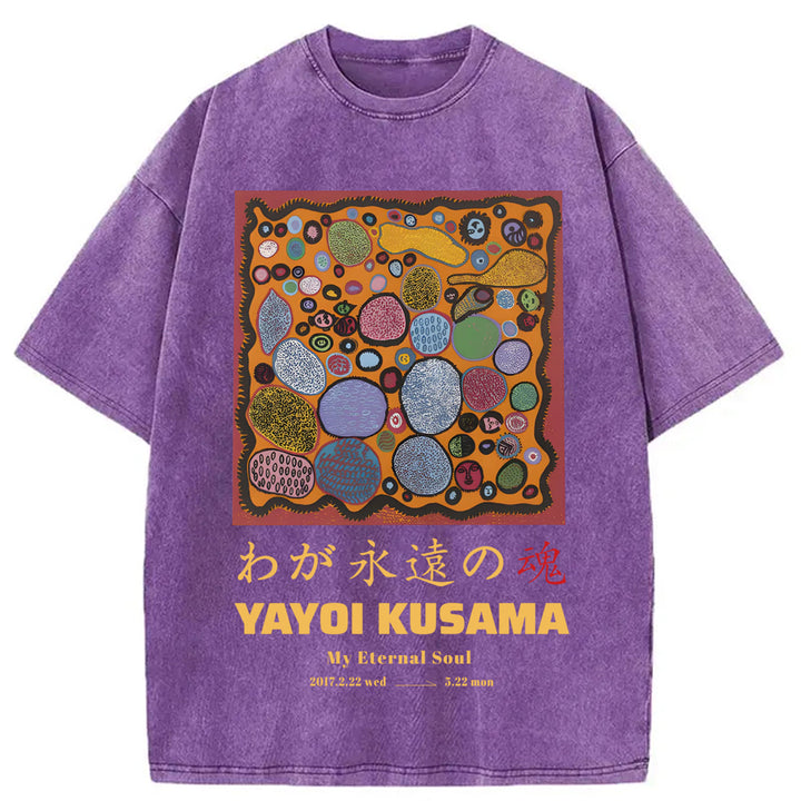 Yayoi Kusama My Enternal Soul Washed Crew Neck T-Shirt