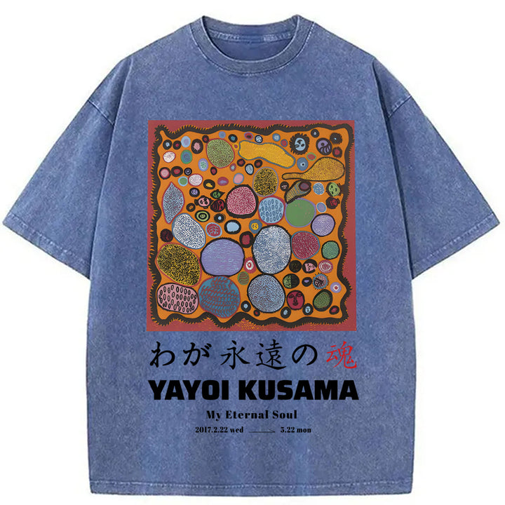 Yayoi Kusama My Enternal Soul Washed Crew Neck T-Shirt