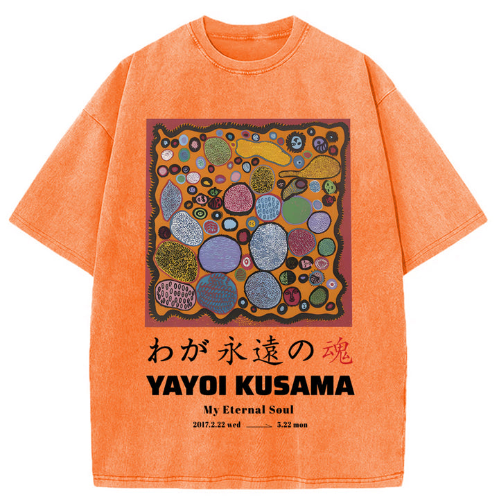 Yayoi Kusama My Enternal Soul Washed Crew Neck T-Shirt