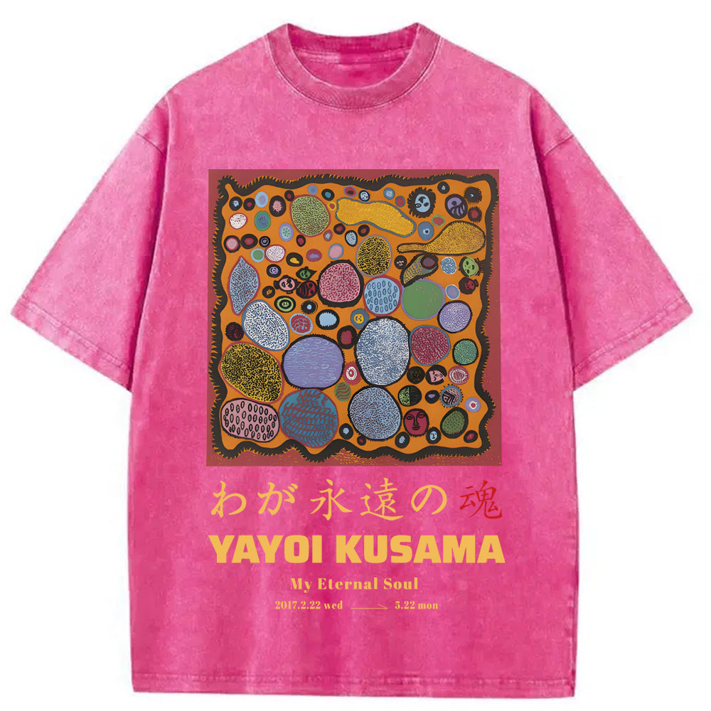 Yayoi Kusama My Enternal Soul Washed Crew Neck T-Shirt