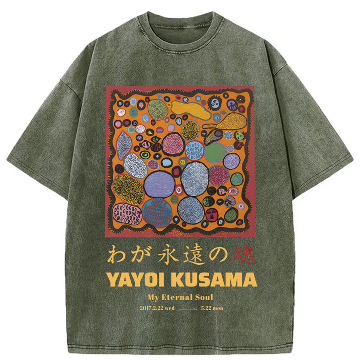 Yayoi Kusama My Enternal Soul Washed Crew Neck T-Shirt
